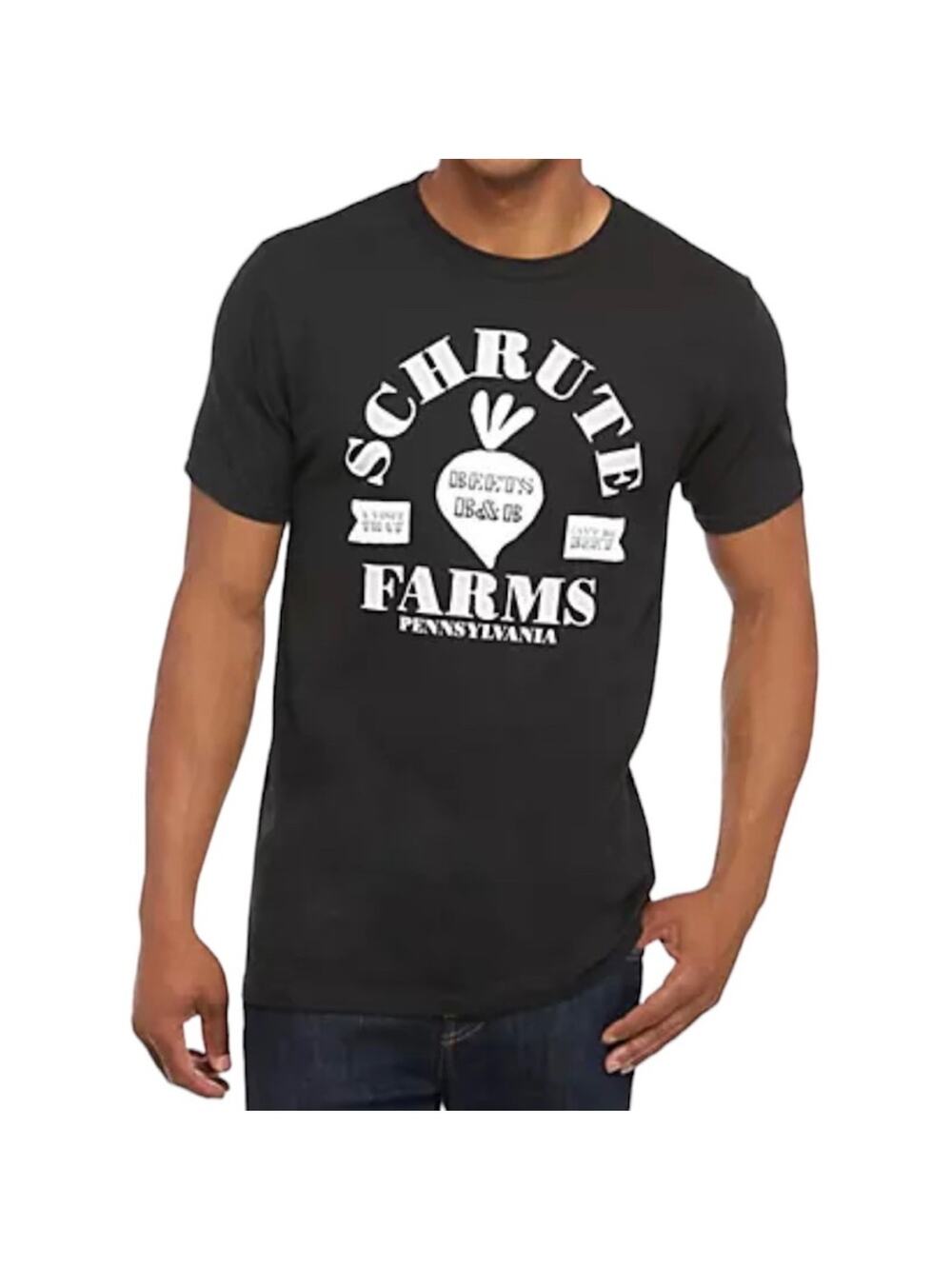 THE OFFICE TV Show Schrute Farms Black Graphic T-Shirt by Ripple Junction Large